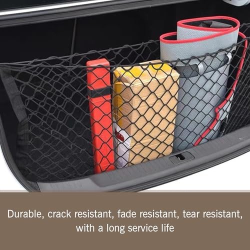 1 PC Car Trunk Luggage Net, Elastic Double-layer Trunk Cargo Net, Adjustable