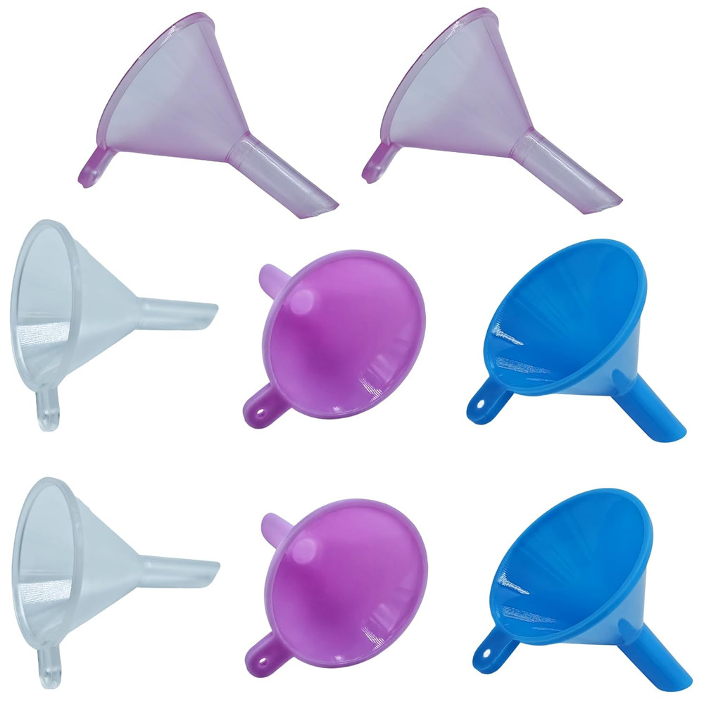 Mini Funnels for Filling Small Bottles, Capsules, Powder, Perfume (8 Pack)