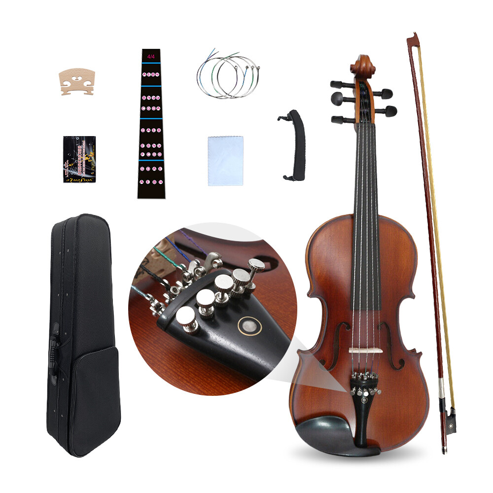 4/4 Violin 5 String Handmade with Accessories for Student Beginners Nice Sound