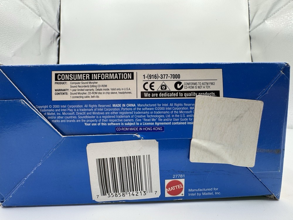 Intel Play Computer Sound Morpher - Record, Morph,Edit Sounds CD-ROM NEW