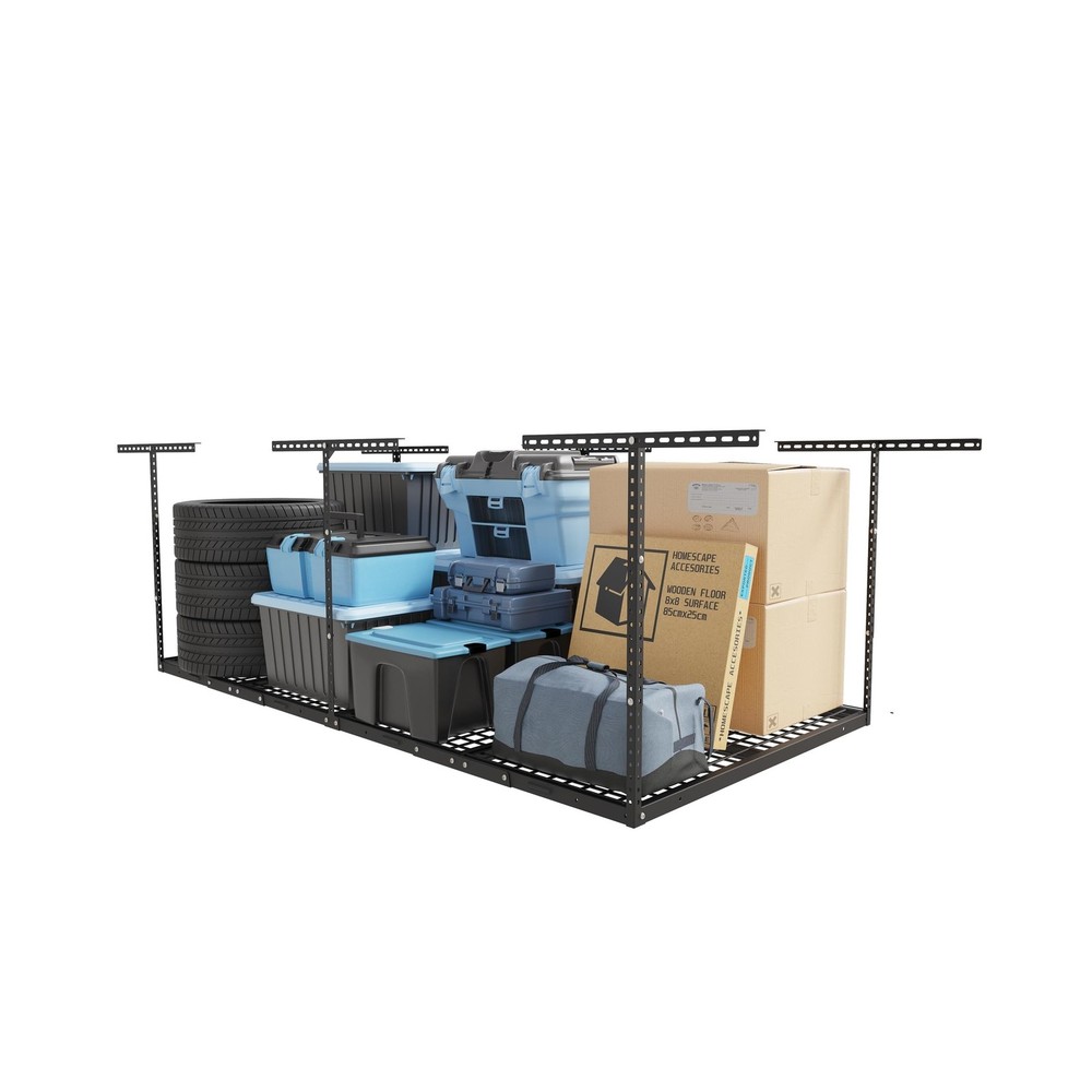 FLEXIMOUNTS 4x8 Overhead Garage Storage Rack, Adjustable Organization System,...