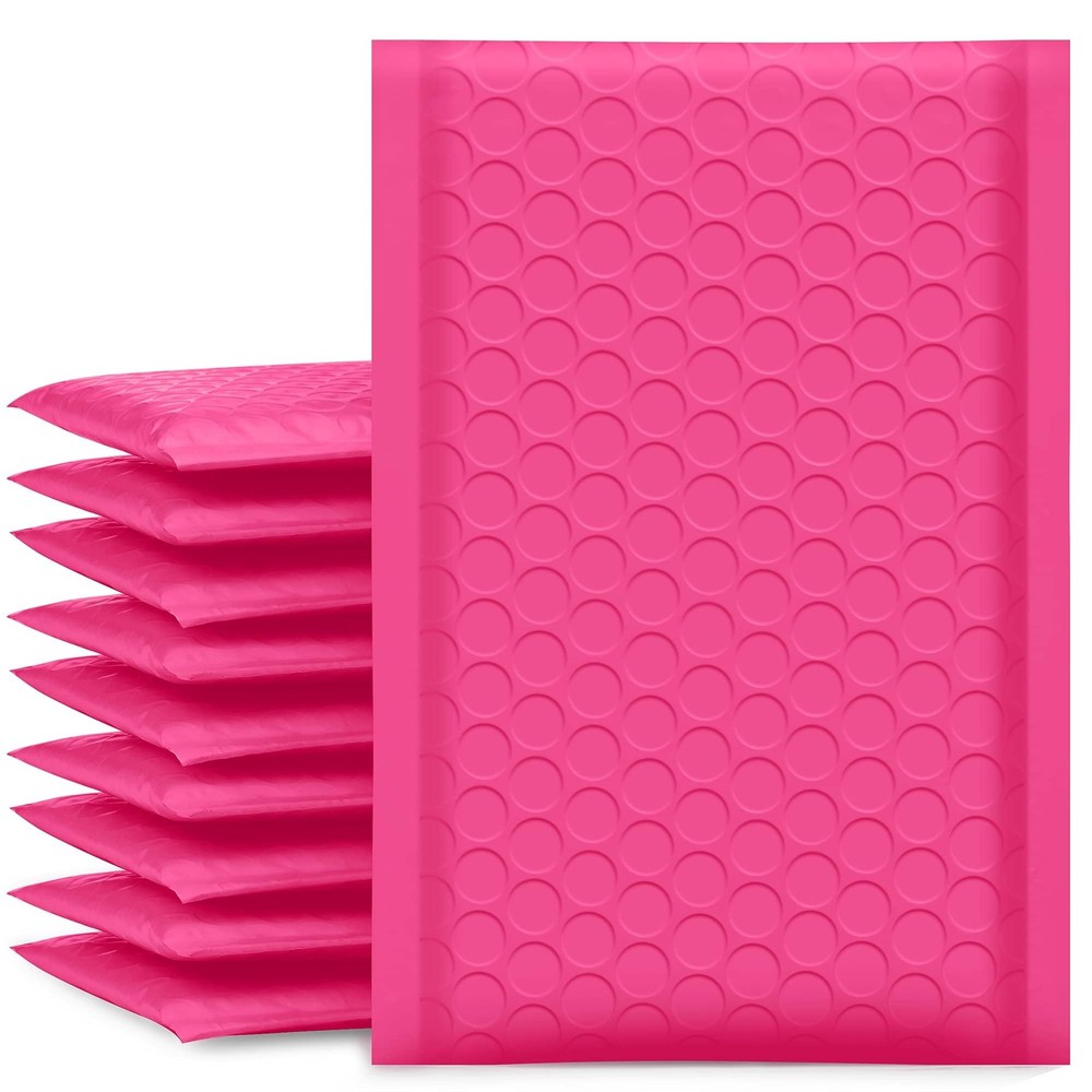 UCGOU Bubble Mailers 4x8 Inch Hot Pink 50 Pack Usable 4x8" 50PC,