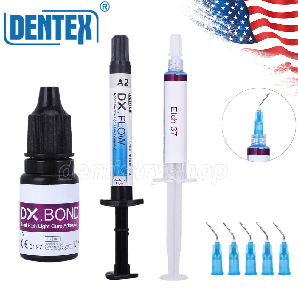 Dental Universal Light Cure Composite Resin A2 /Etching Gel/Bonding Adhesive Kit