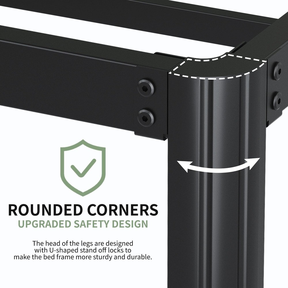 5 Inch Low Queen Bed Frame with Rounded Corner Legs, 2000 LBS Heavy Duty Meta...