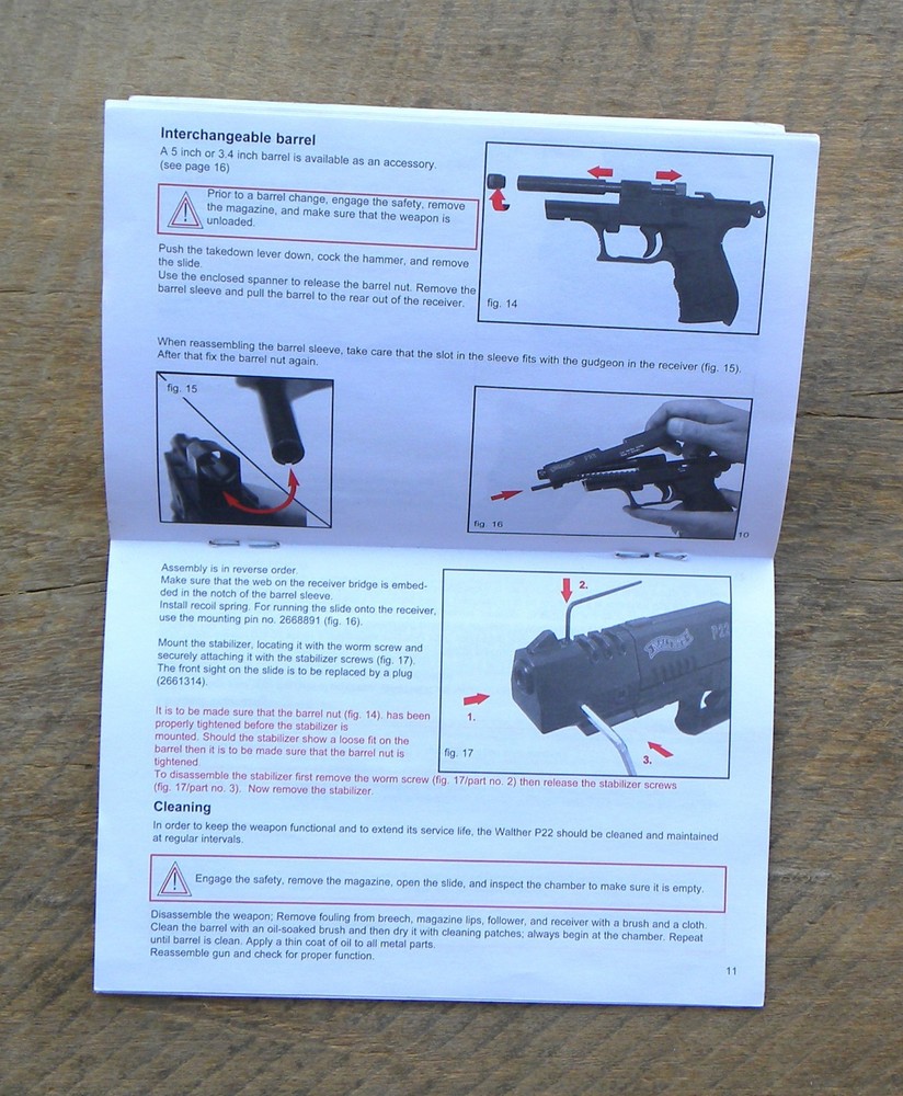 Walther P22 Operating Instructions Manual, Dec 2008