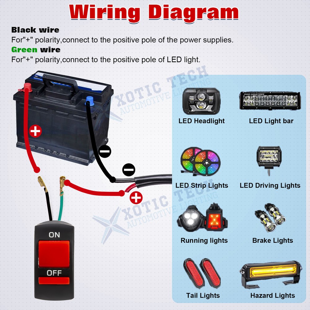 Motorcycle Kill Switch 22mm 7/8" Handlebar Starter Start Stop ATV Switch Button