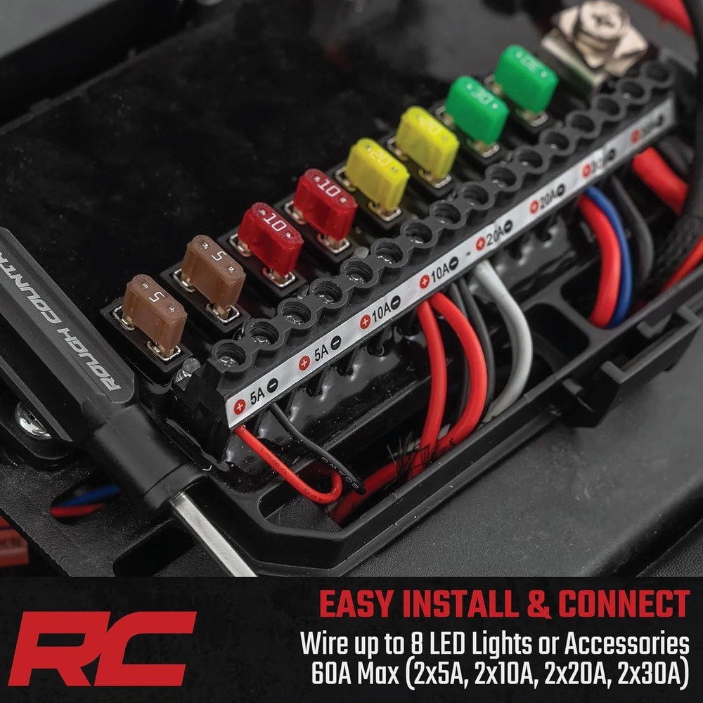 8-Gang Bluetooth RGB Backlit Switch Panel & Relay System - Multicolor 8-Way