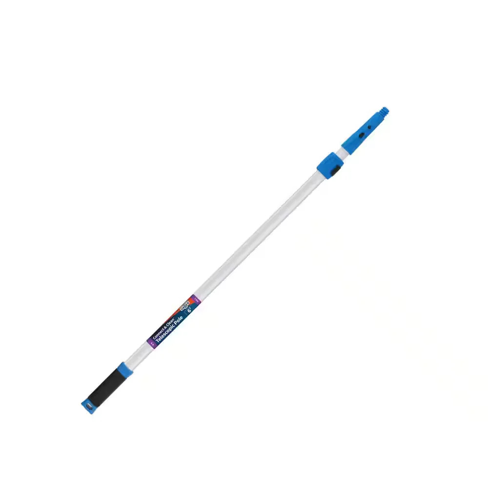 6ft Aluminum Telescoping Pole Connect & Clean Locking Cone Quick Clamps