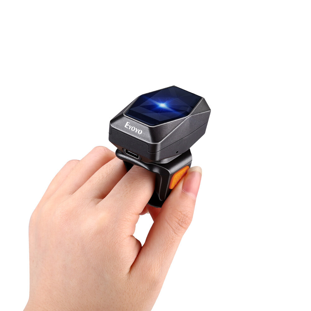 Eyoyo 1D Laser Barcode Scanner Wireless Wearable Finger Ring PC Scanner Reader
