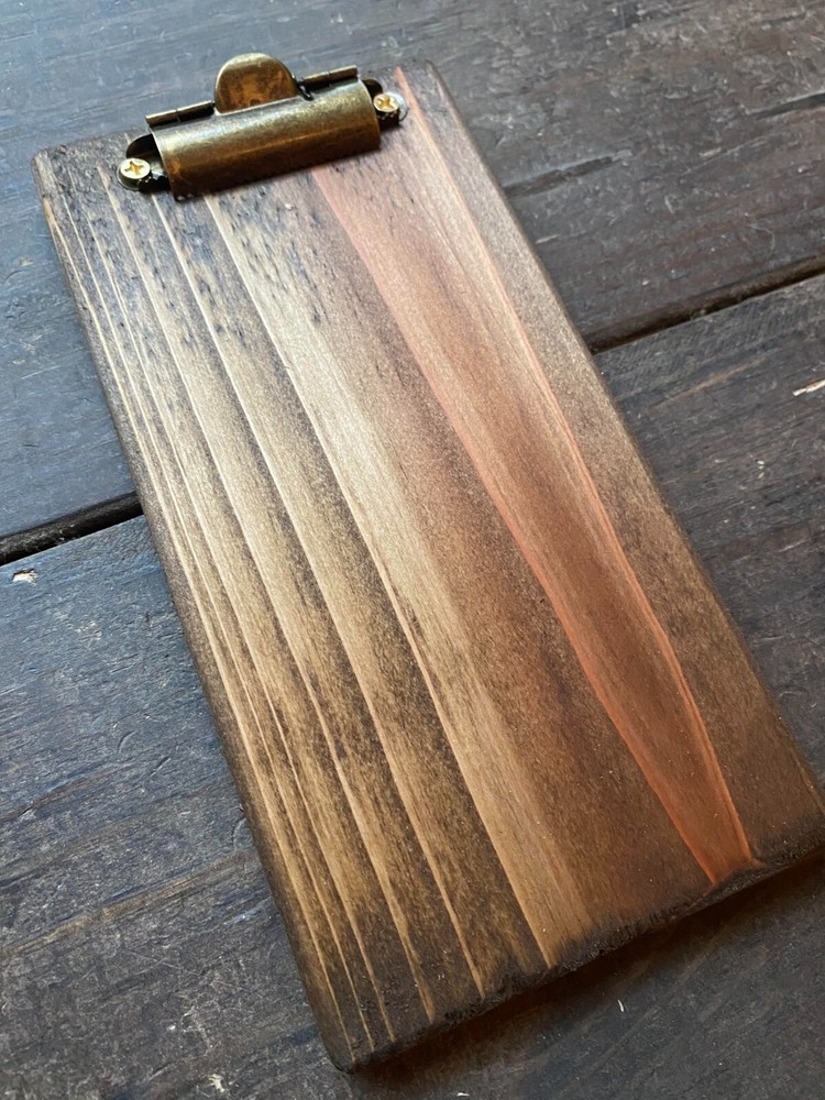 Small Rustic Wood Clipboard - Restaurant Menu Board - Check Presenter