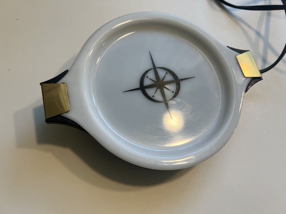 Vintage PYREX Electric Server Hot Plate Pad Compass Pattern Tested Model CECC