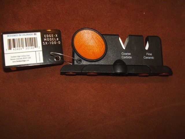 TWO-STAGE KNIFE SHARPENER WITH PIVOTING X BASE-NEW