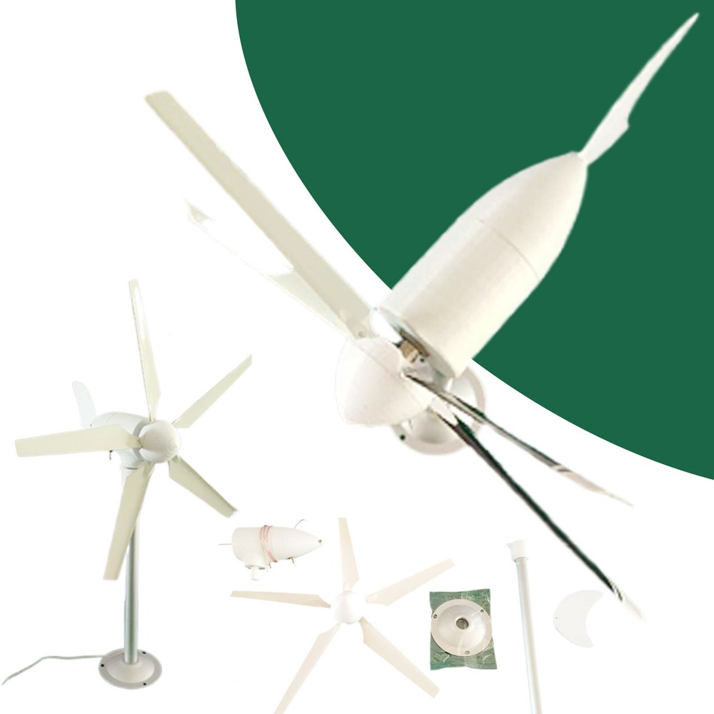 5-Blade 20V 3-Phase Wind Turbine Model Vertical Axis Permanent Magnet Generator