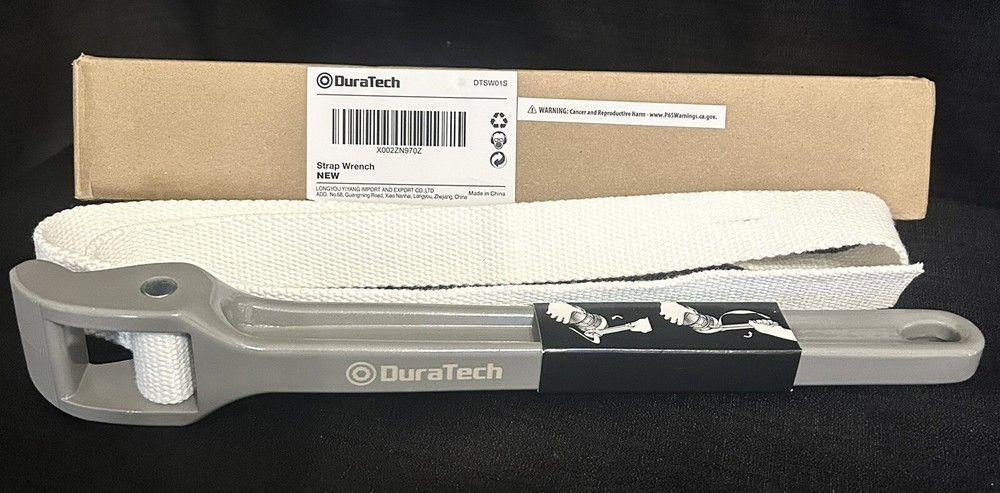 DuraTech 12 Inch Pipe Strap Wrench Adjustable,Wrench Oil Filter Strap With Box