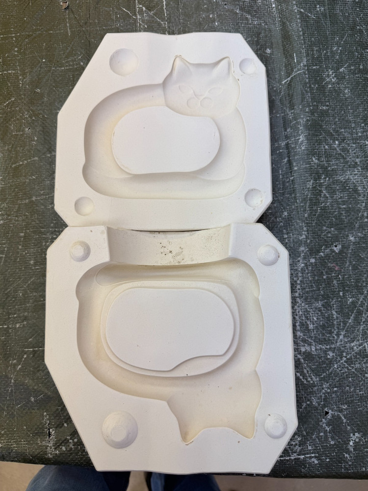 VINTAGE DUNCAN CERAMIC MOLD #DM-1217 CAT FRAME