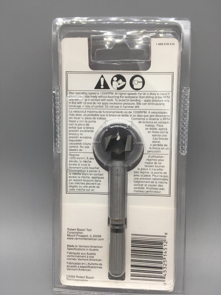3/4” Forstner Bit Vermont American 14512
