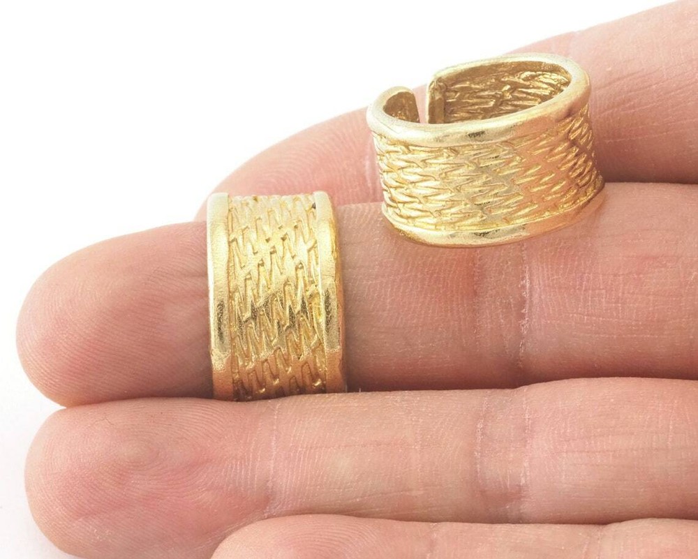 Band Ring Textures Adjustable Ring Raw Brass (17mm 7US inner size) 3255 ring21