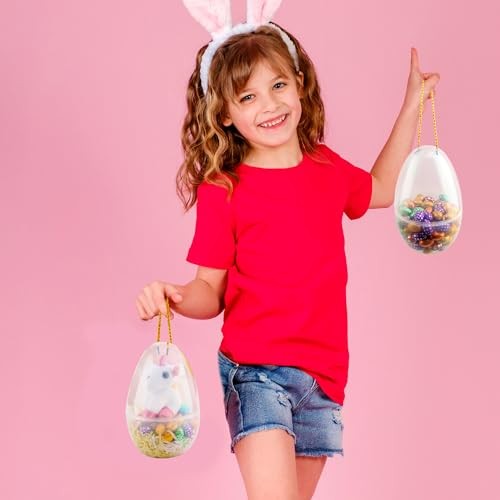 15 Pack 8 Inch Jumbo Easter Eggs Large Empty Fillable Eggs Transparency White