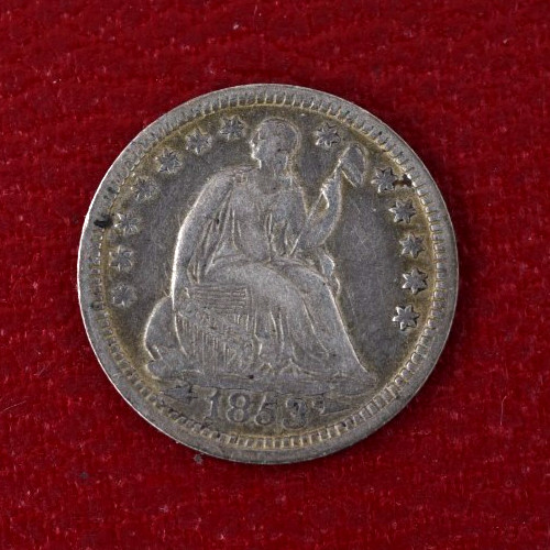 1853 W/ Arrows Seated Half Dime US Silver 10c