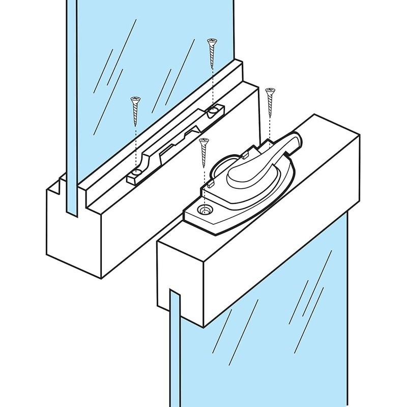 Vinyl Sash Lock Vertical Windows Cam-Type Design Security Keeper 2-1/2in Width
