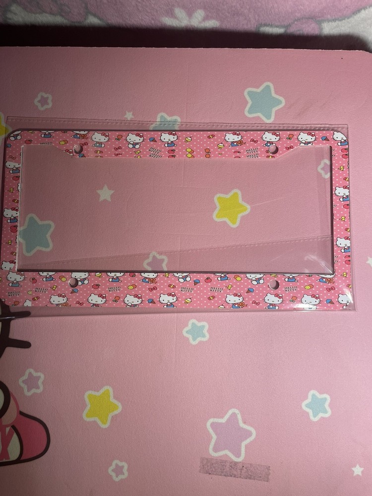 Pink Kitty License Plate Frame Sublimated