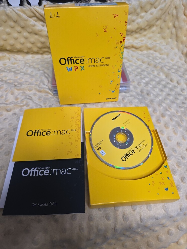 MS Microsoft Office MAC 2011 Home and Student Box W/ product key
