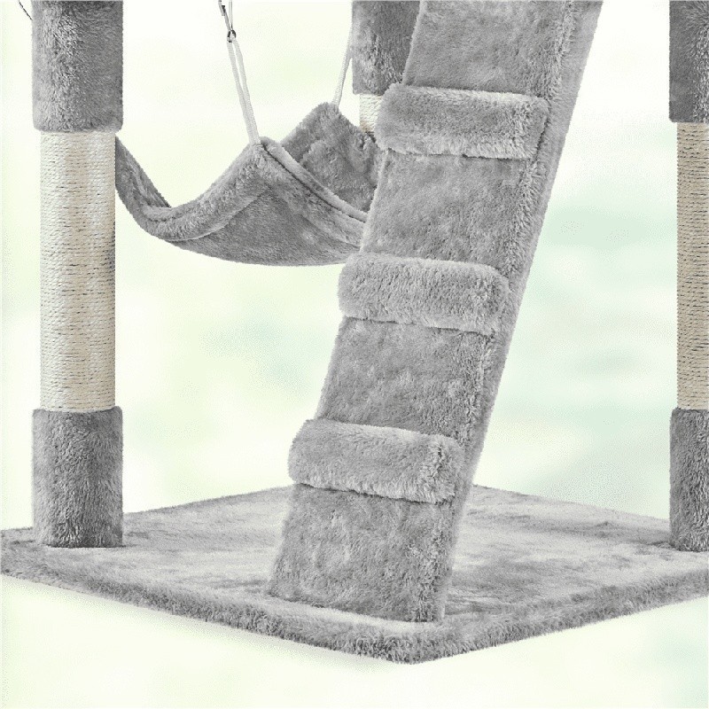 54" Cat Tree Tower Hammock Basket Scratching Post Multi Level Small Cats New