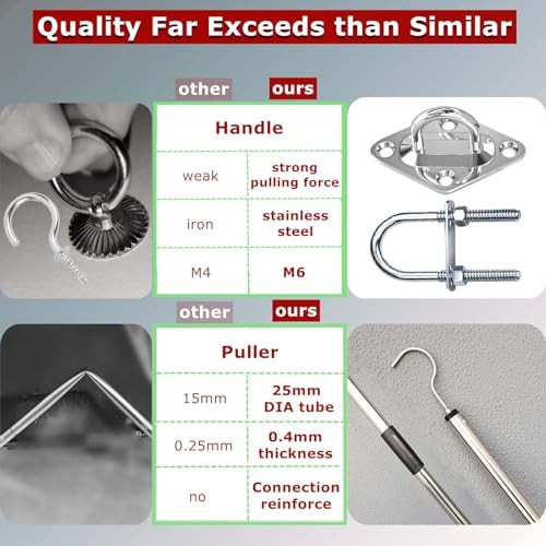 Attic Pull Down Hook System Kit, Heavy Duty Ladder Door Stairs Puller Rod Pole