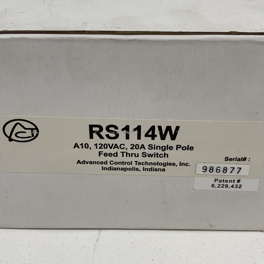 Advanced Control Technologies RS114W A10 Wall Light Switch 20A 960W 120V White