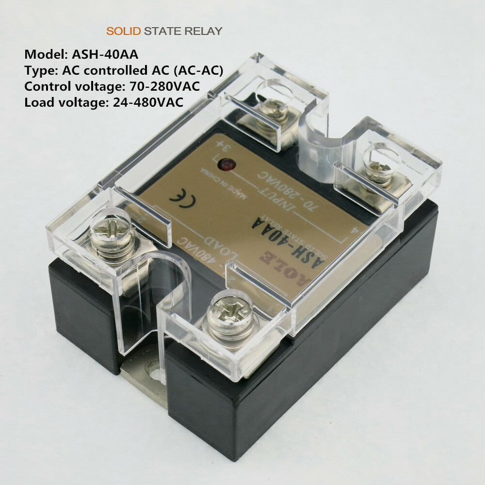 AC-AC 40ASSR Single-phase AC solid state relay ASH-40AA 24-480VAC