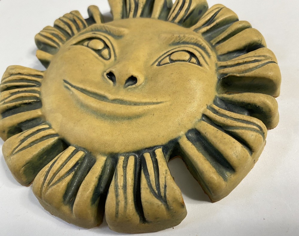 Sun Face Stoneware Tile by Gretchen Kramp *defect* See Photos & Description