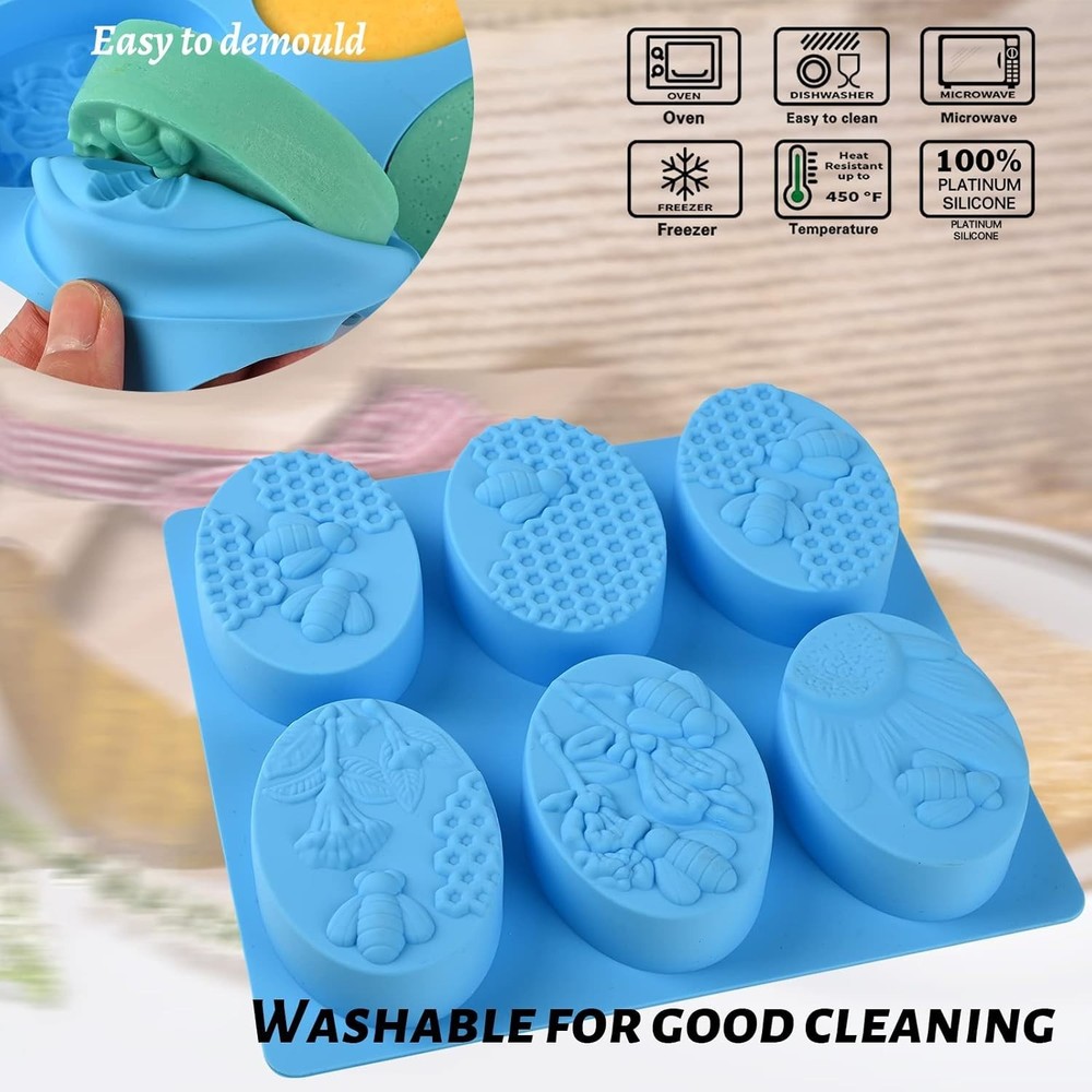 Versatile 2 Pack Silicone Soap Molds - Rectangle & Oval for Handmade Creations
