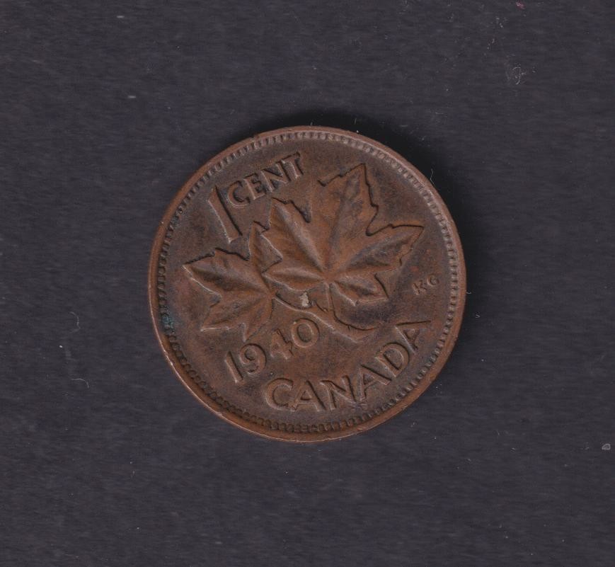 CANADA - 1940 1 Cent Coin (254)