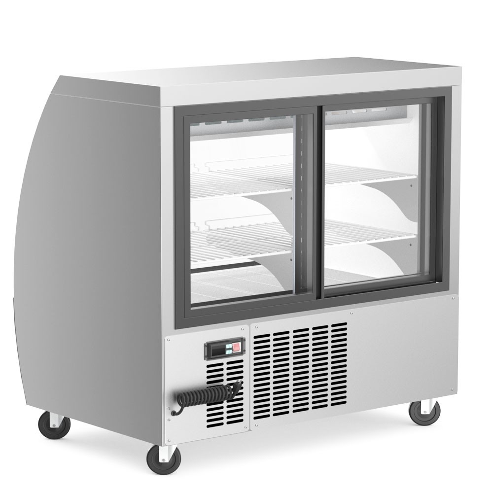 Deli case 48" Gravity Coil. S/S, installed casters