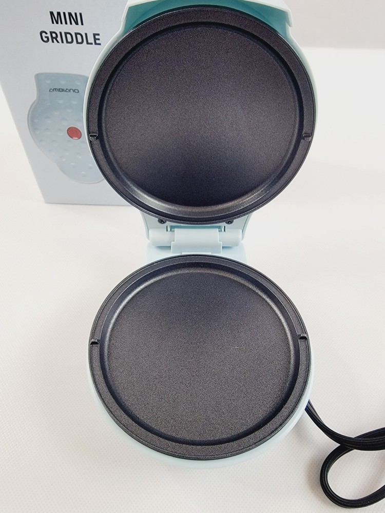 Ambiano Mini Griddle Blue 4" Electric Round Griddle Aldi