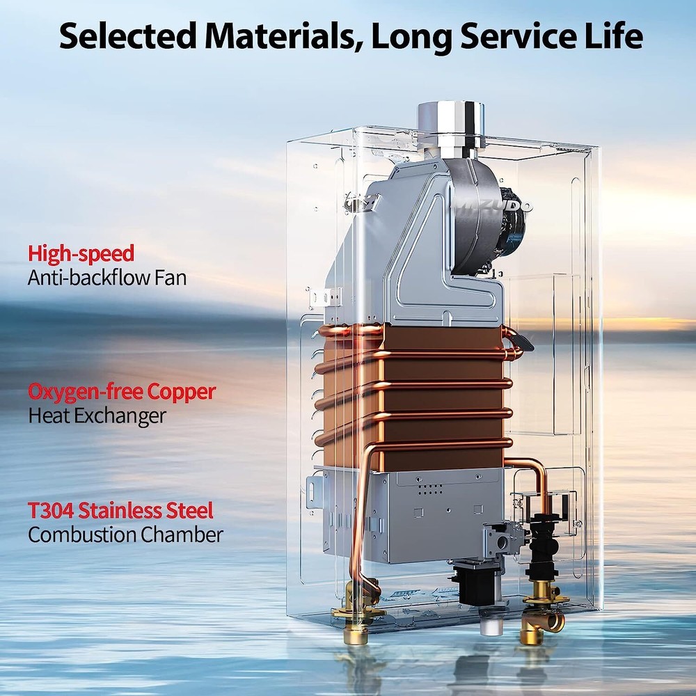 【99% NEW】12L Tankless Water Heater Natural Gas 80000 BTU Indoor LED Display US