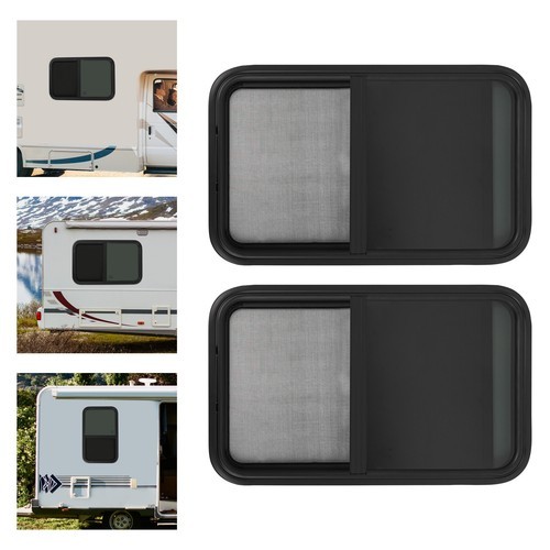 2Pcs RV Window Slide Window Rectangular Vertical Clip-on Mounting Venting Window