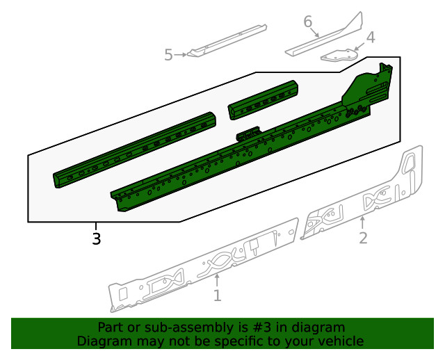 Genuine GM Driver Side Body Side Outer Panel Reinforcement 23216763