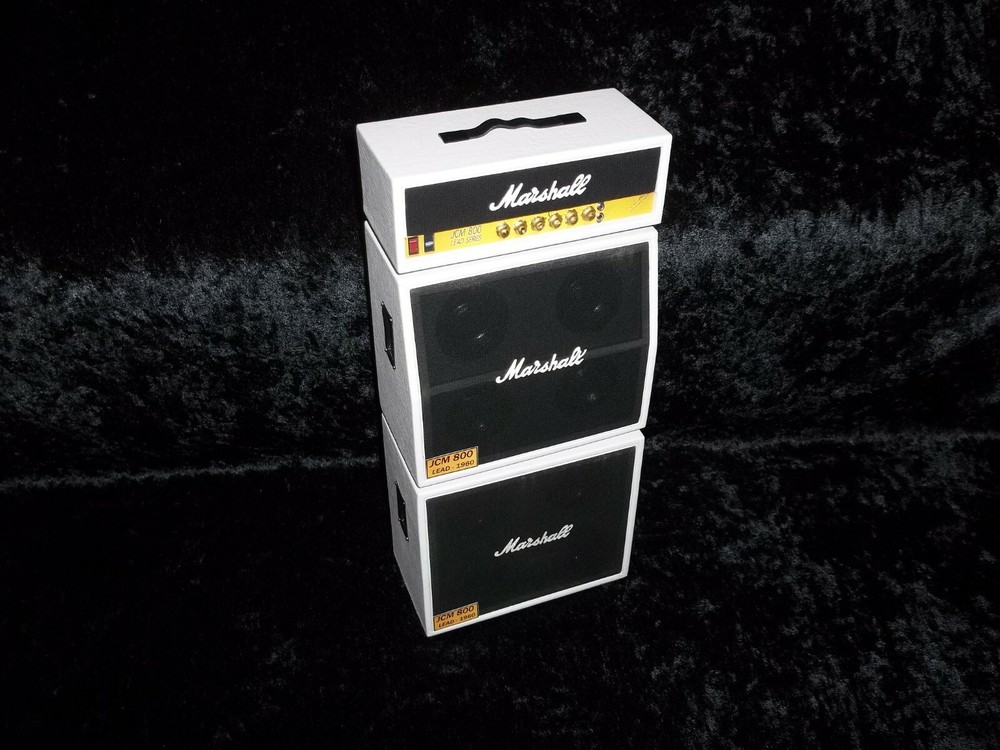 MARSHALL RHOADS LEAD 10" MINIATURE GUITAR FIGURE AMPLIFIER AMP MINI STACK WHITE