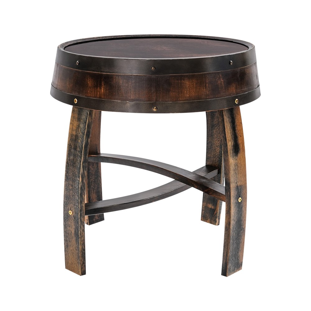 Solid Wood Round Barrel-style End Table Home Tea/coffee Table Wine Side Table