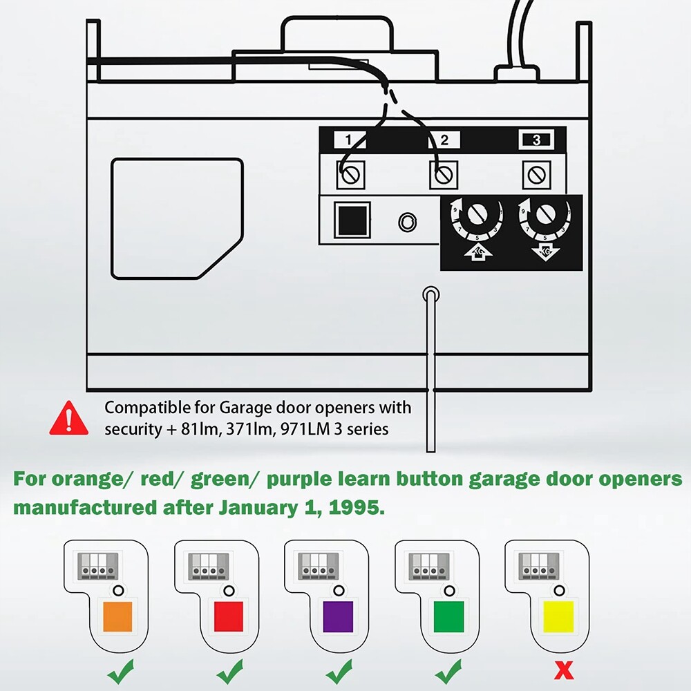 Wall Push Button Wired Switch for Liftmaster Chamberlain Illuminated 41A5273-1