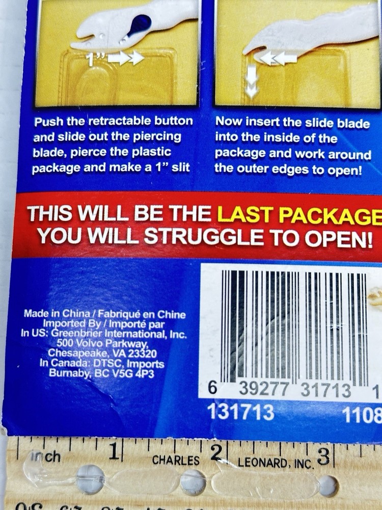 NOS - Package Opener Insta Slit Plastic