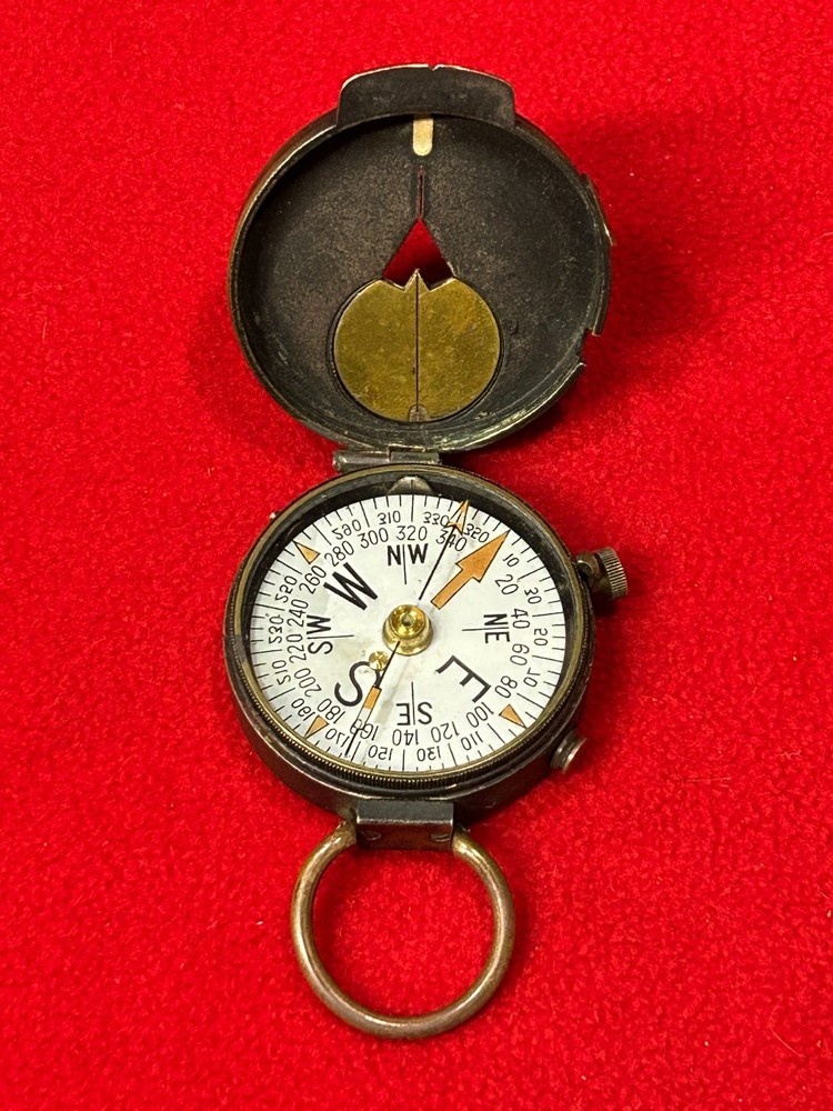 WWI Plan LTD Neuchatel Switzerland - US Engineer Corp. Brass Compass