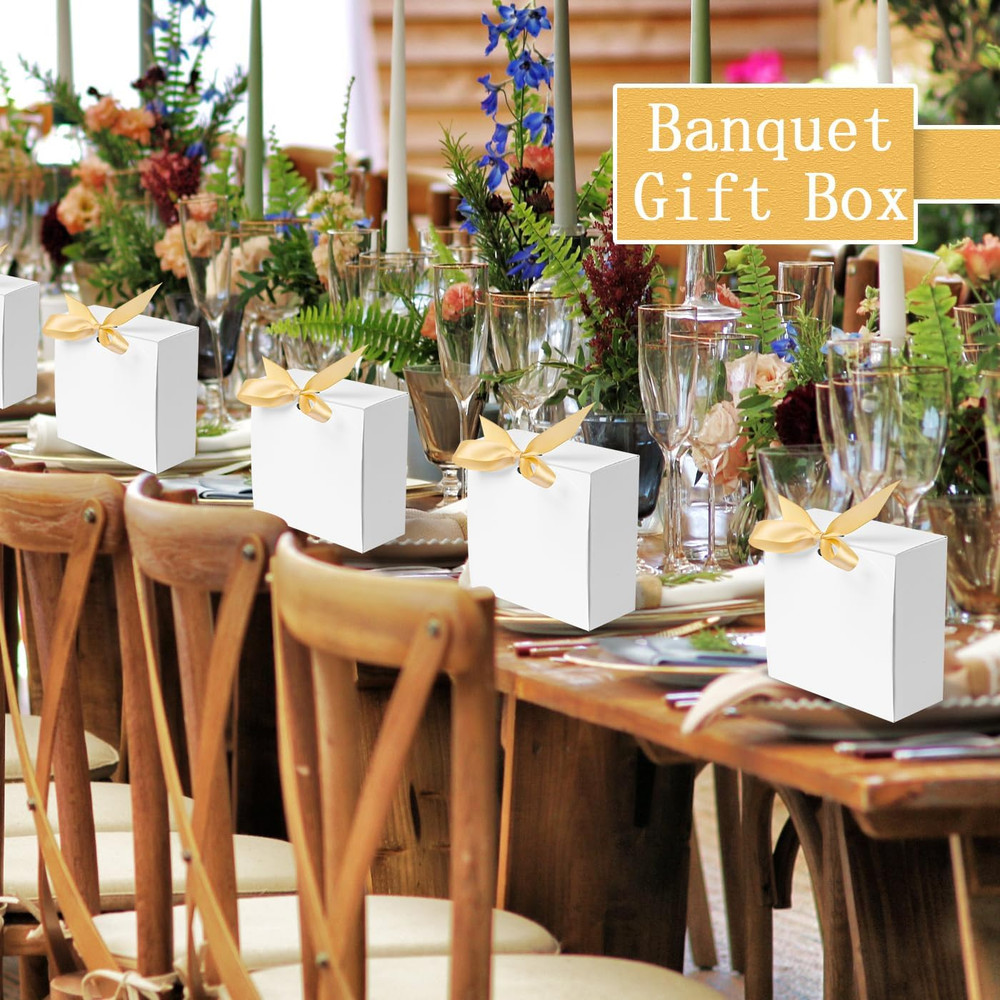 12pack Small Gift Boxes with Lids for Presents, 4.5''x4.5''x2'' White Gift Boxes
