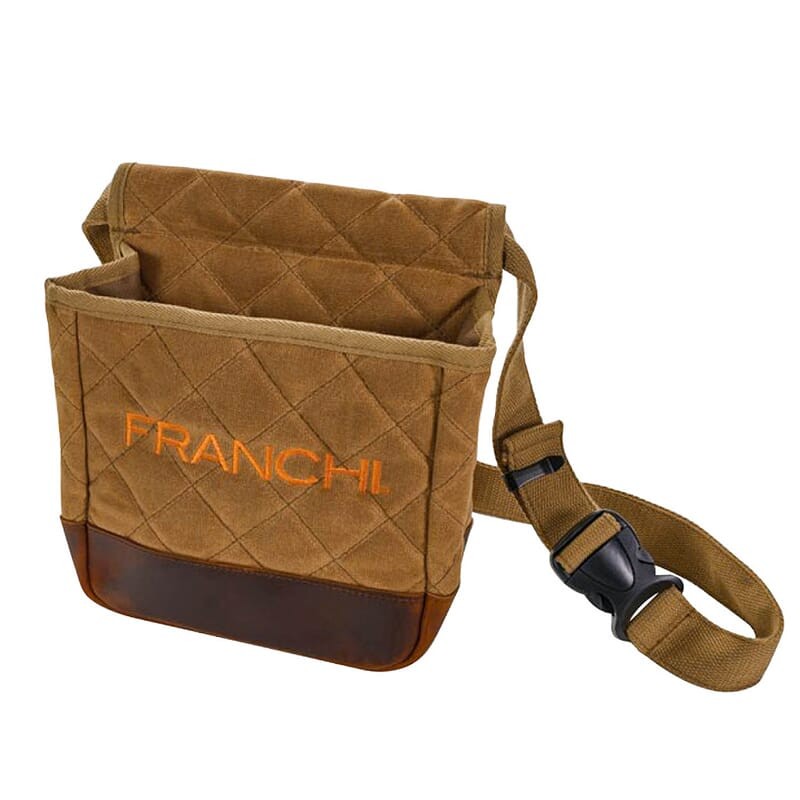 Franchi Tan Quilted Shell Pouch with Leather Bottom (94170)