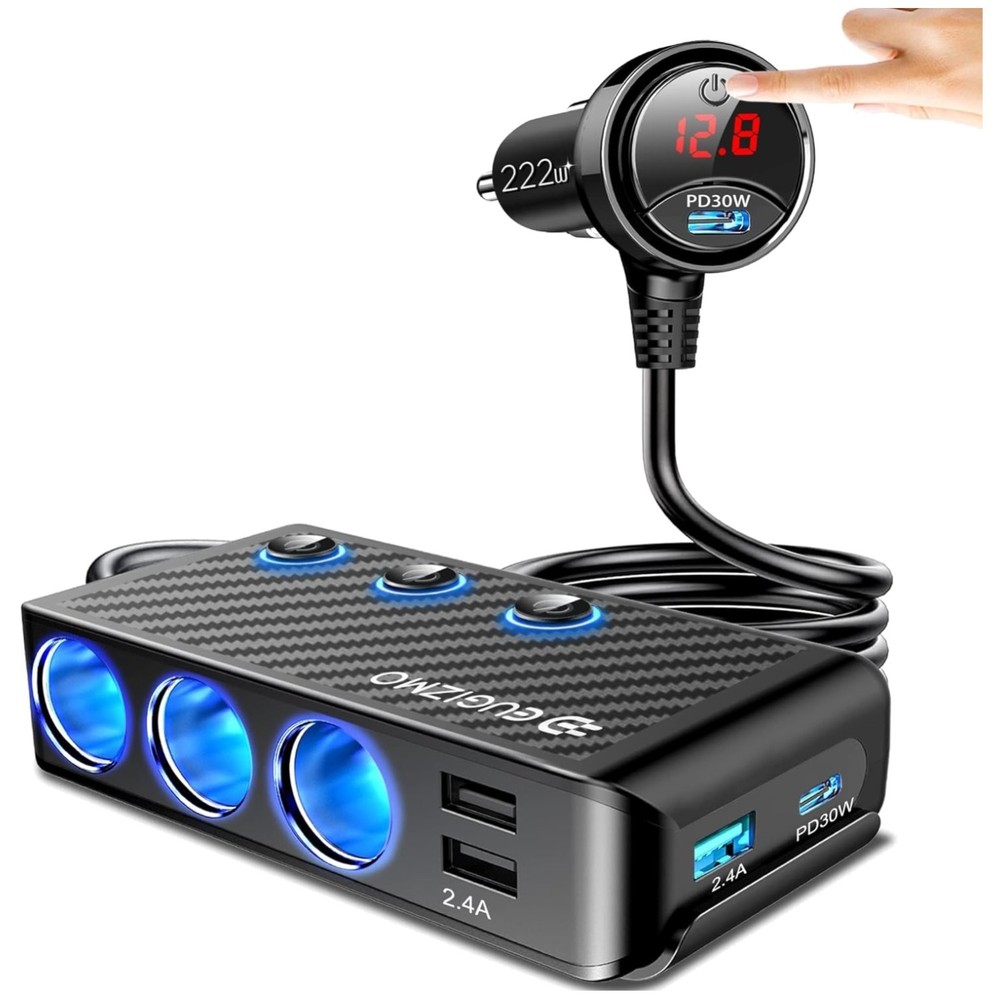 Upgraded 8-in-1 Cigarette Lighter Adapter