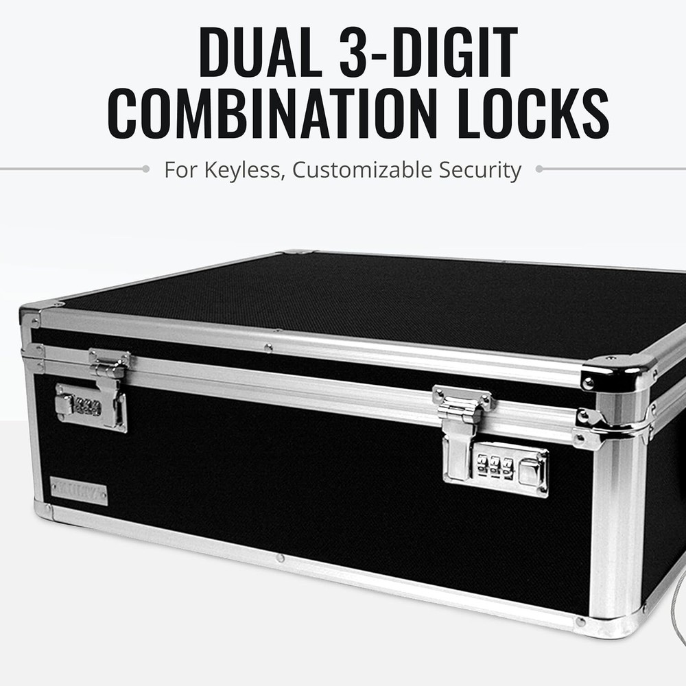 Durable Dorm Storage Trunk with Combination Lock - Secure 6.5 x 23 Inch Lock Box