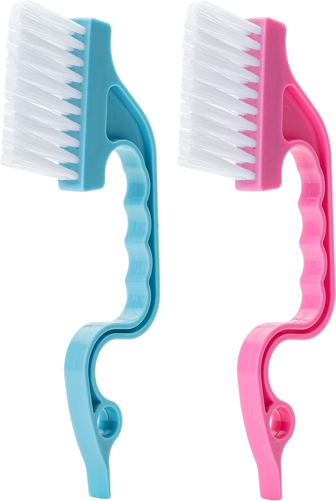 2-Pack Durable Cleaning Brushes for Window Tracks, Ergonomic Plastic Handle
