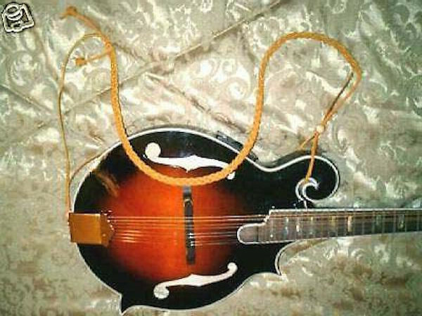 BRAIDED LEATHER MANDOLIN STRAP(NATURAL/TAN)