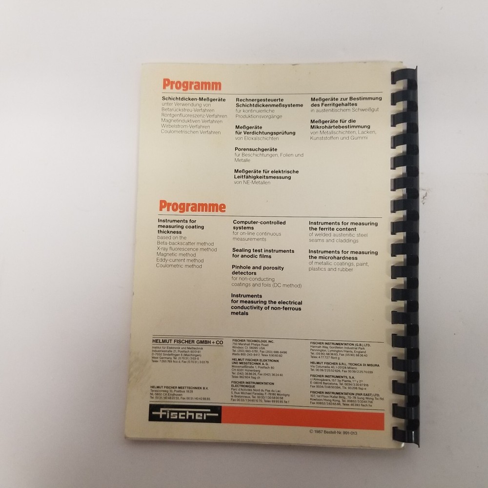 Fischer Technology Permascope MP0(S) Operating Instructions, 23 Pgs